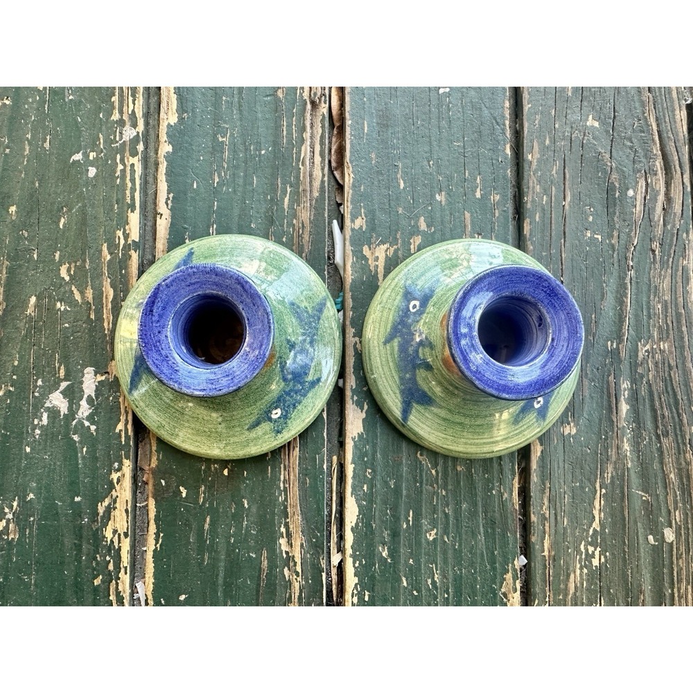 Candle Holders Fish Blue Green Art Studio‎ Pottery Candle Holders Vontge